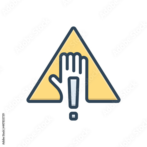 Color illustration icon for warning  photo