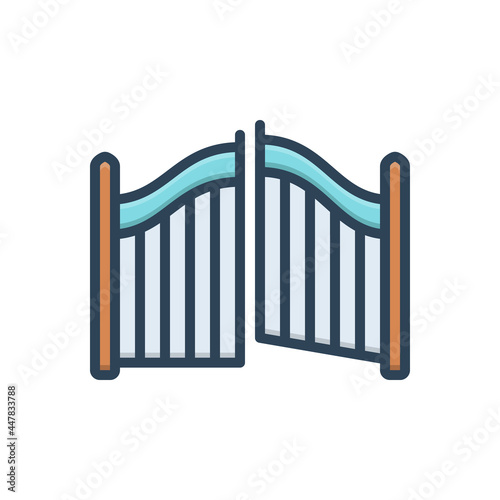 Color illustration icon for gate 