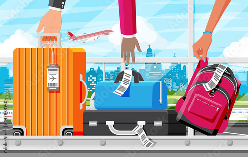Conveyor Belt With Passenger Luggage Baggage Claim