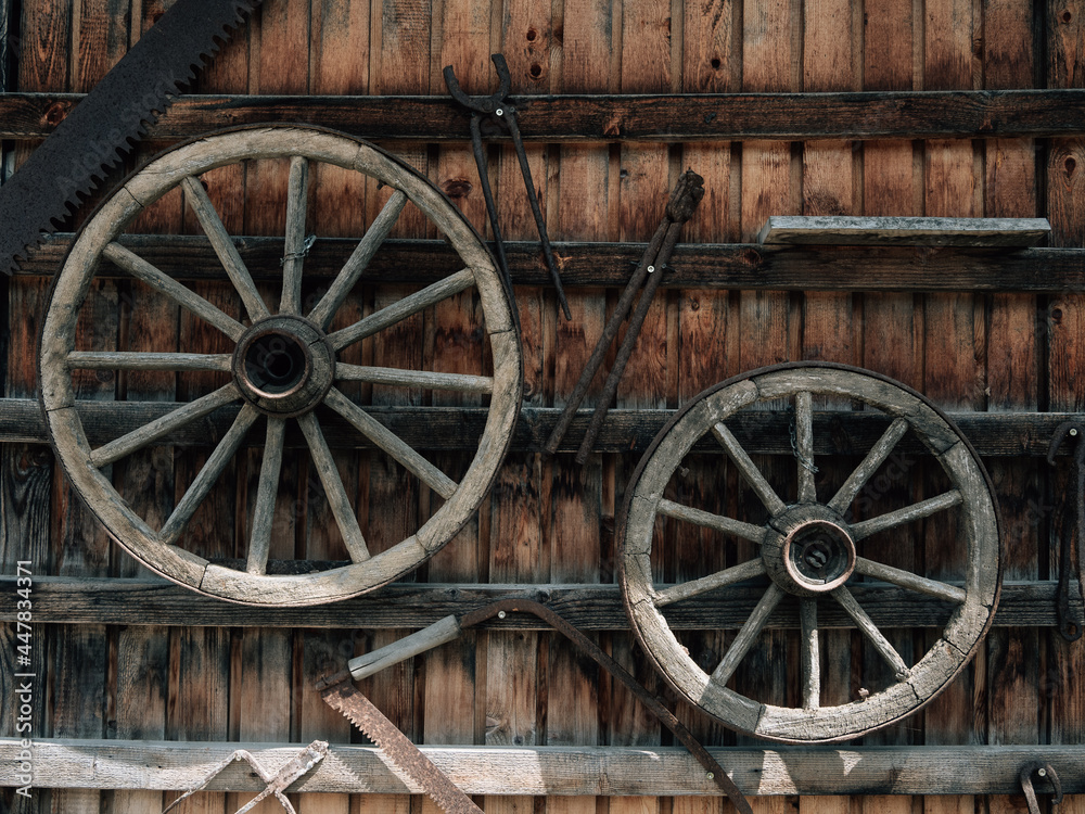 Old wooden wheels