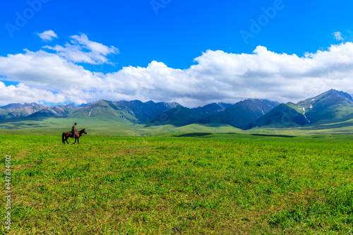 Nalati Grassland natural scenery in Xinjiang,China. photo