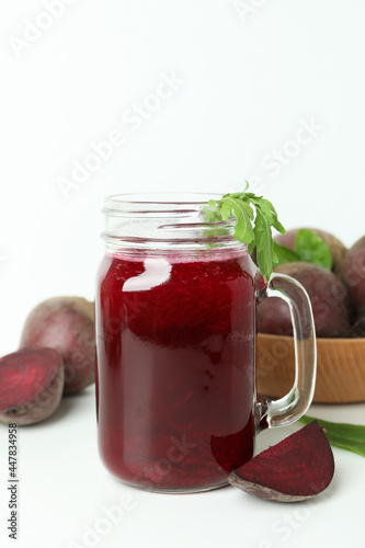 Concept of healthy drink with beetroot smoothie