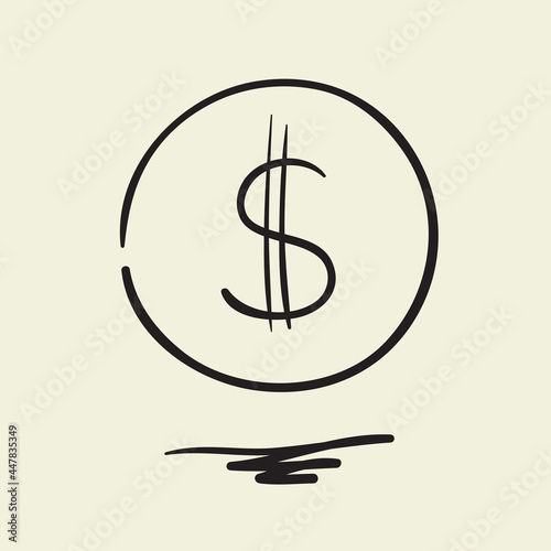 Business sketch icon dollar sign