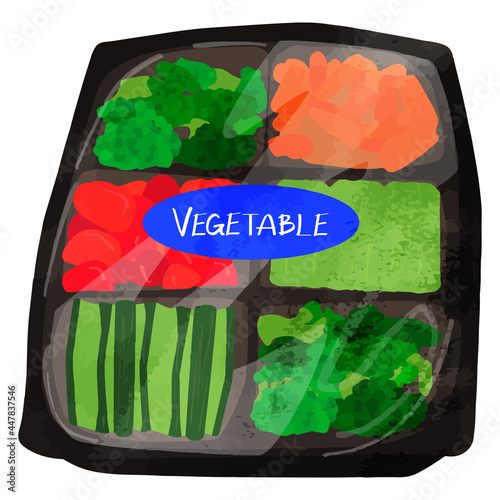 Billede på lærred Illustration of vegetable pack sale