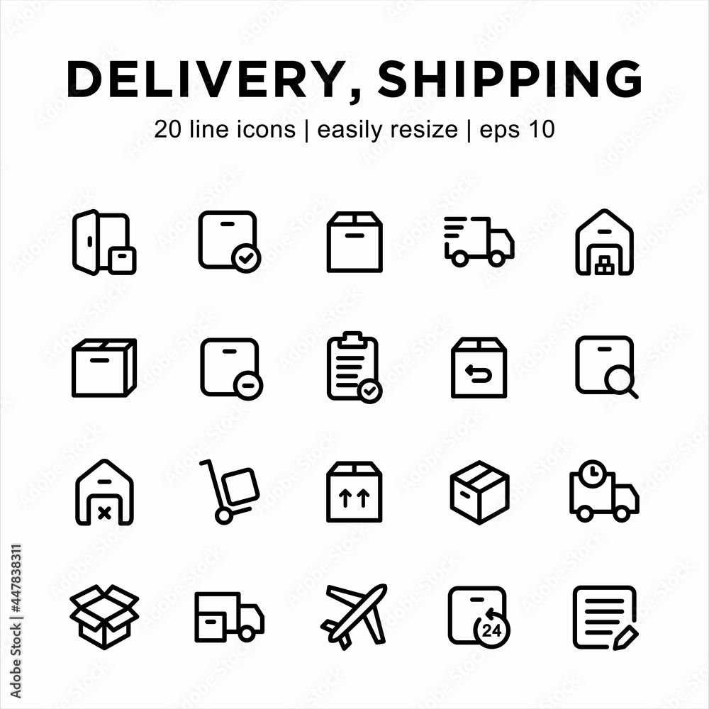 icon set related to delivery icon set related to delivery