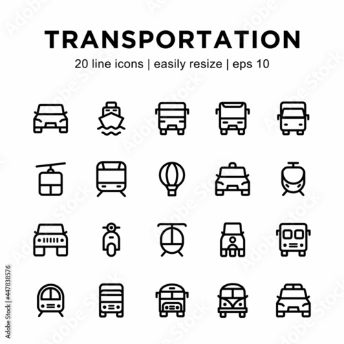 icon set related to transportation