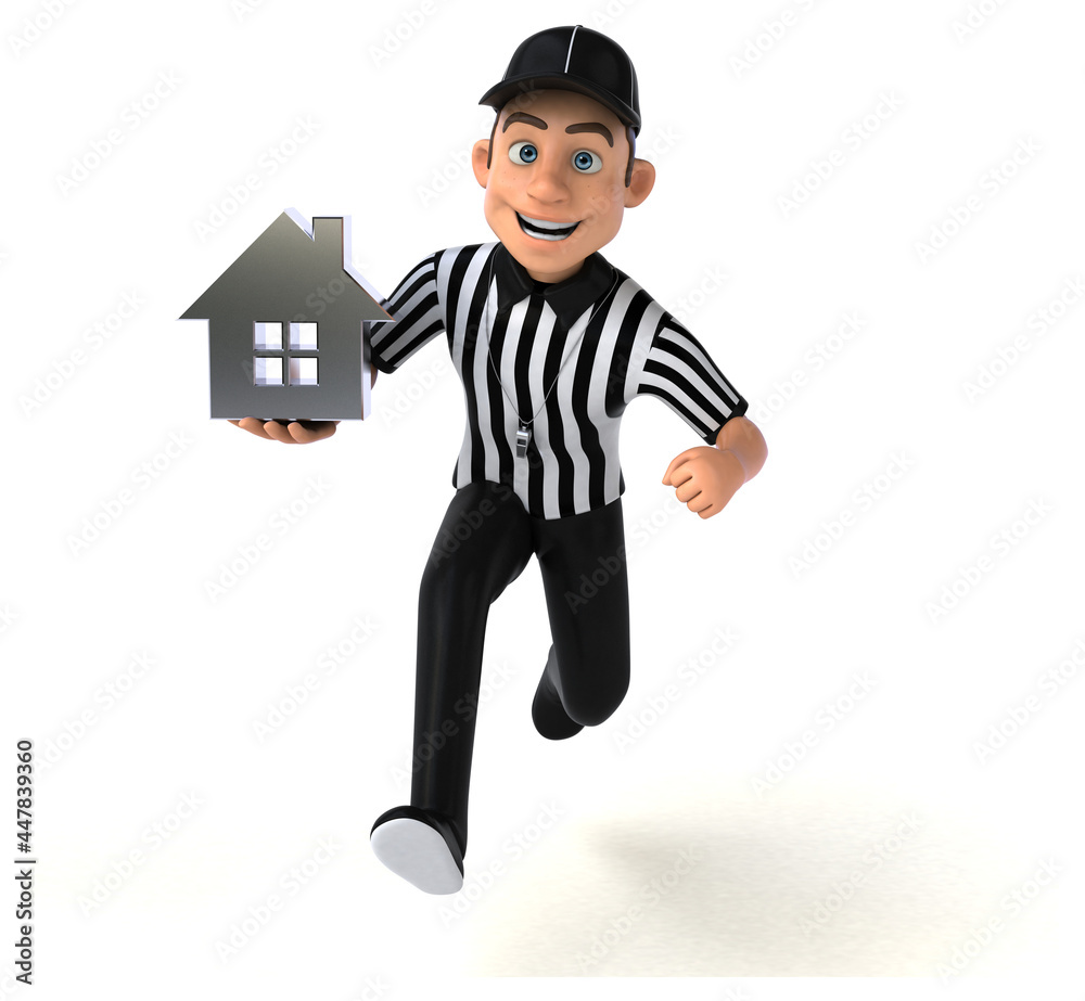 Fun 3D Illustration of an american Referee