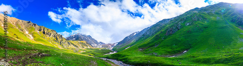 Canvas Print Nalati grassland with snow mountain scenery in Xinjiang,China.