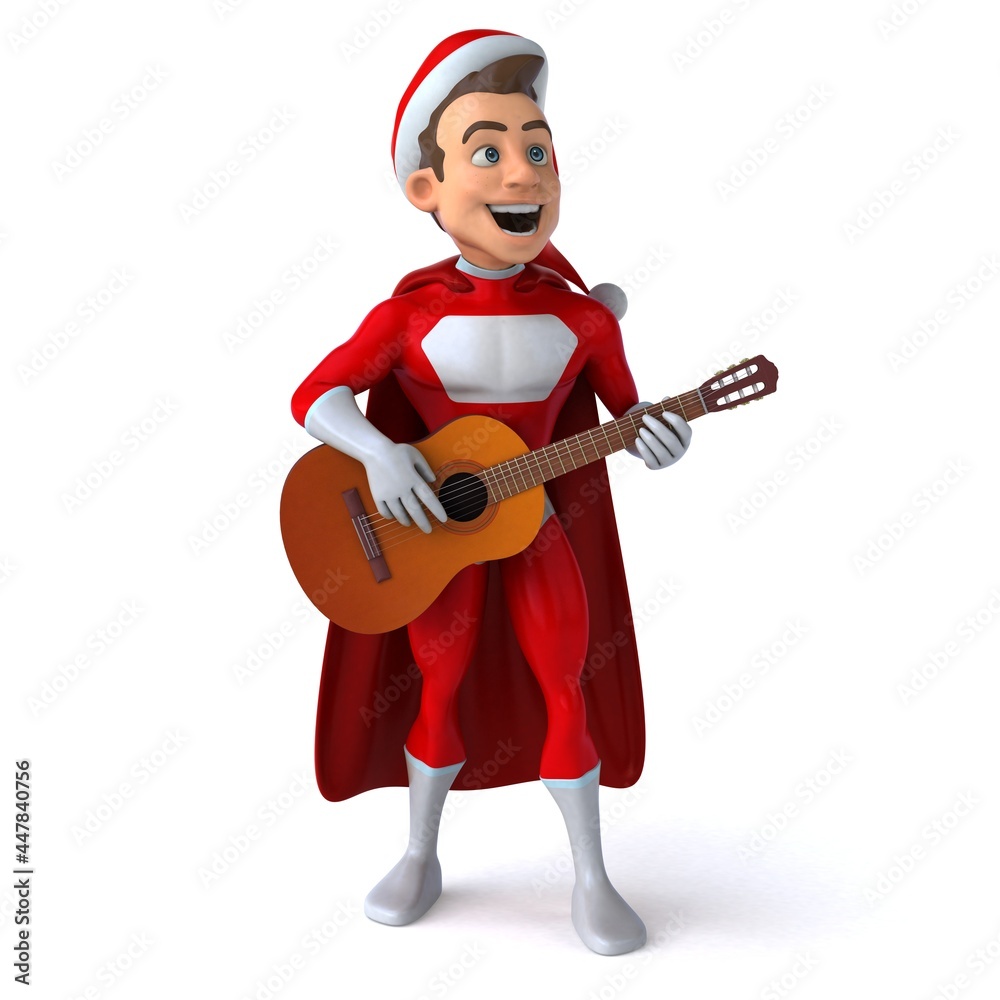 Fun 3D illustration of a fun super santa claus Fun 3D illustration of a fun super santa claus