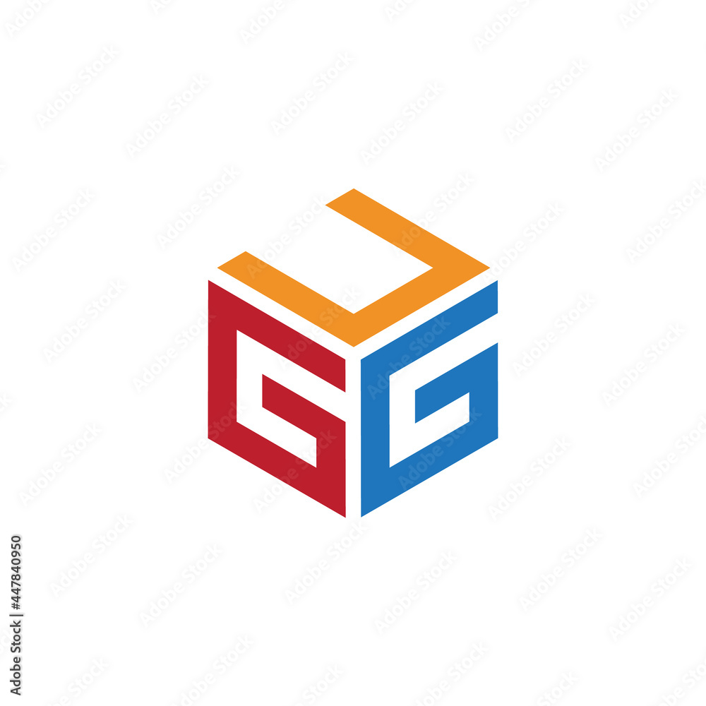 Hexagon logo with the letters UGG design Hexagon logo with the letters UGG design