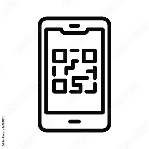 Qr code on mobile icon