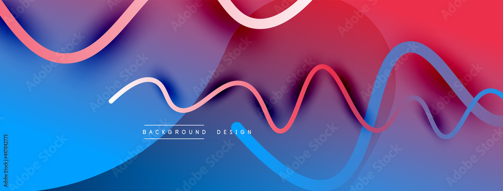 Abstract gradient background with wave line with shadow effect. Geometric composition. 3D shadow effects and fluid gradients Abstract gradient background with wave line with shadow effect. Geometric composition. 3D shadow effects and fluid gradients