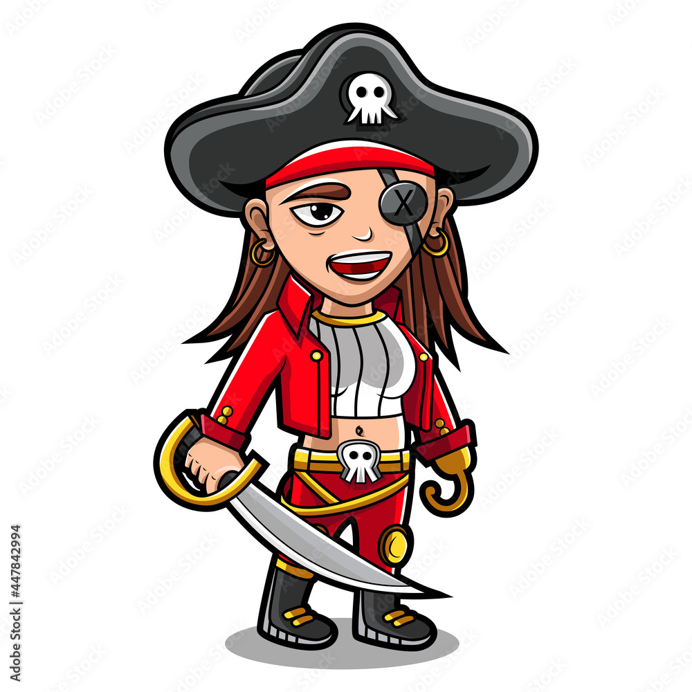 Lady pirates mascot logo design