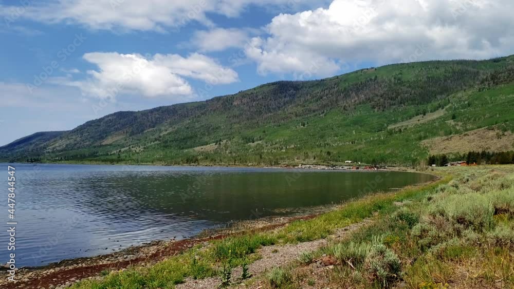 Fish Lake Utah panorama under blue summer sky Fish Lake Utah panorama under blue summer sky