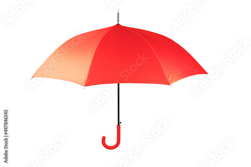 Umbrella. Red umbrella on a white background. Insulated umbrella.