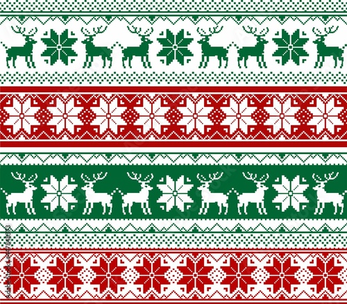 Seamless Knitted Christmas pattern background vector