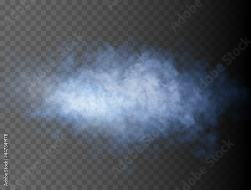 Colorful fog or smoke isolated, transparent special effect. Bright vector cloudiness, mist or smog background. Vector illustration