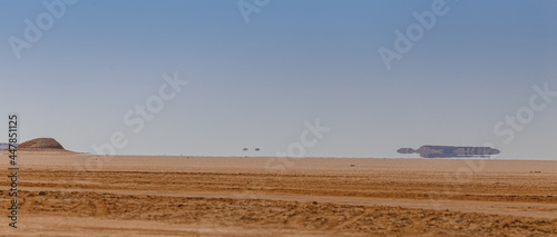 Billede på lærred Fata Morgana (mirage) on the horizon of Sahara