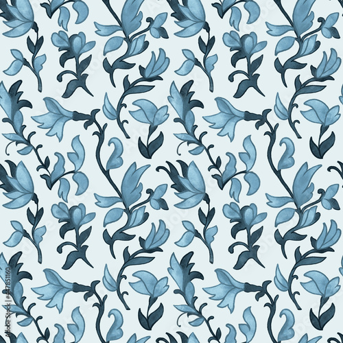 Seamless handdrawn floral surface pattern