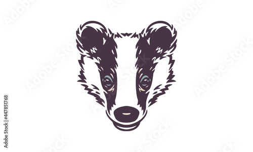badger vector logo design illustration for white background