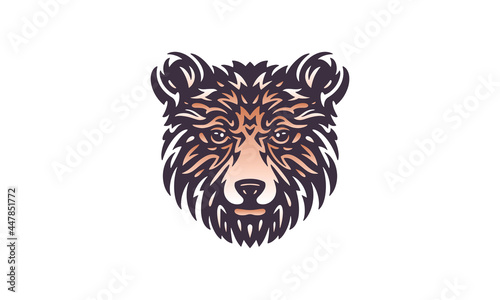 bear vector logo design illustration for white background