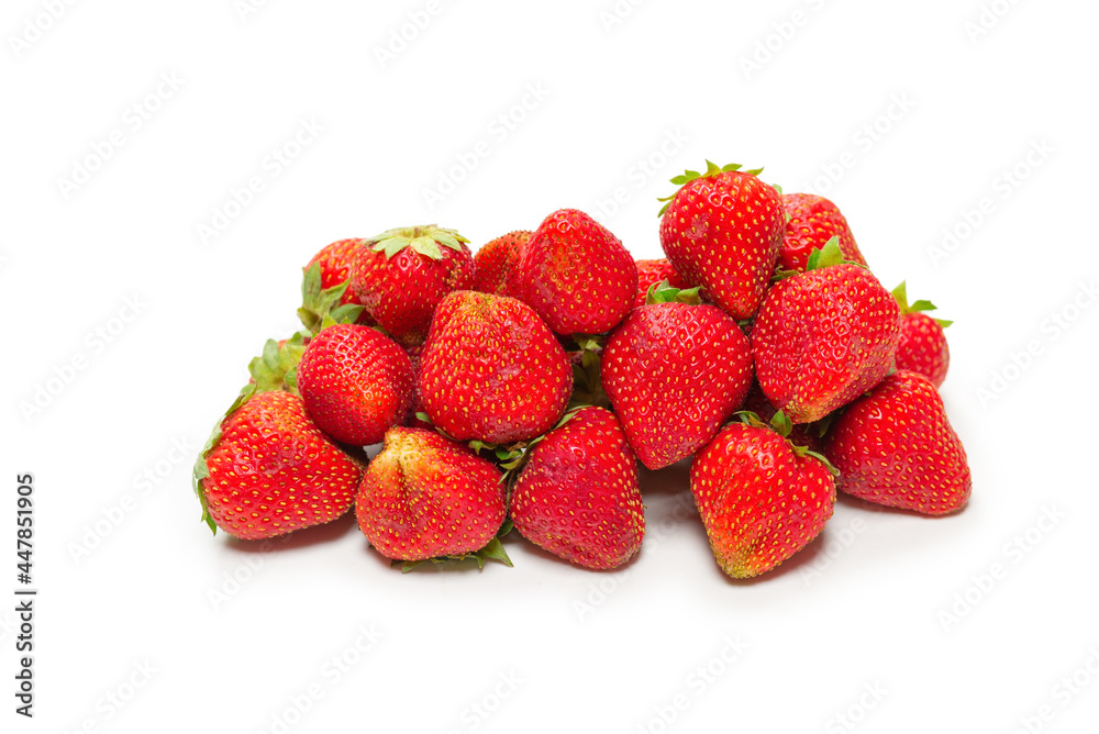 Strawberry. Fresh berries macro. Isolated on white. Strawberry. Fresh berries macro. Isolated on white.