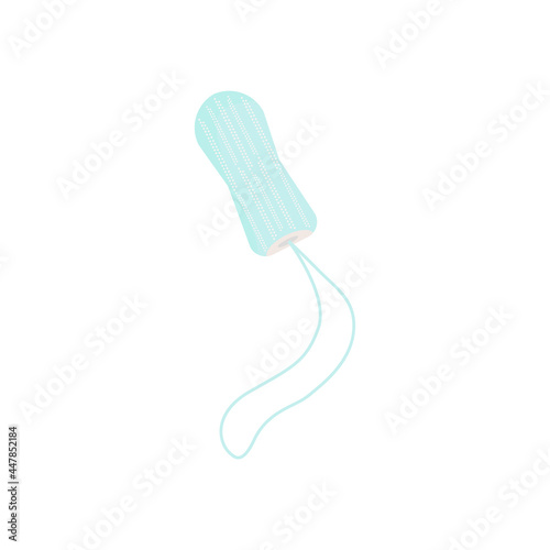 hygienic vaginal tampon. isolated image of protective device during woman's menstrual cycle. Absorbent material. Universal design. Vector illustration, flat