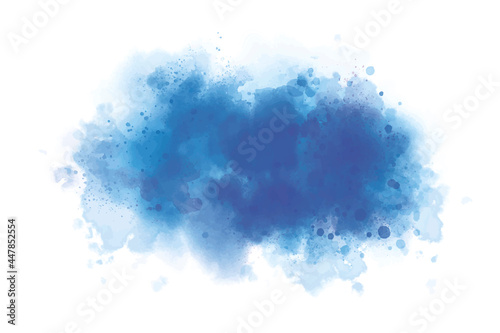 Blue watercolor on white background grunge style vector illustration
