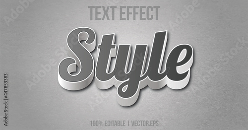 Classic gray and white  style Text effect adobe illustrator