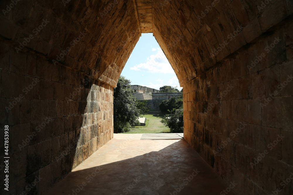 Maya gate in the city of Uxmal, Mexico