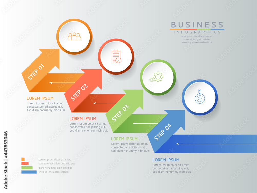 Vector illustration, infographics design, template, marketing, information, with 4 options or steps Vector illustration, infographics design, template, marketing, information, with 4 options or steps