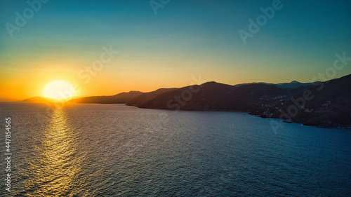 sunset over the bay
