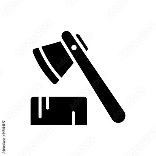 Axe vector Solid icon style illustration. EPS 10 file