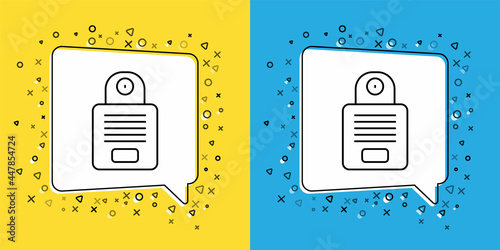 Set line Intercom icon isolated on yellow and blue background. Vector