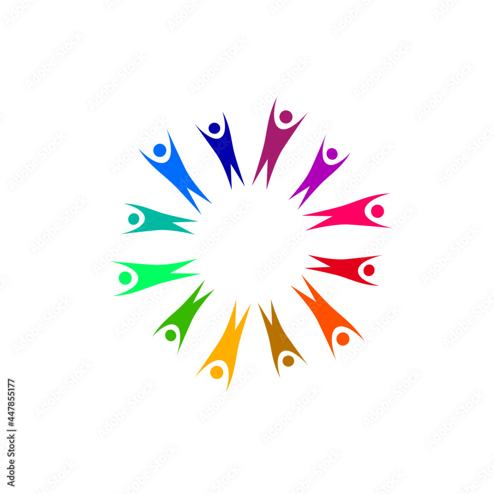 COLORFUL PEOPLE TEAM SIGN, SYMBOL, LOGO ISOLATED ON WHITE COLORFUL PEOPLE TEAM SIGN, SYMBOL, LOGO ISOLATED ON WHITE
