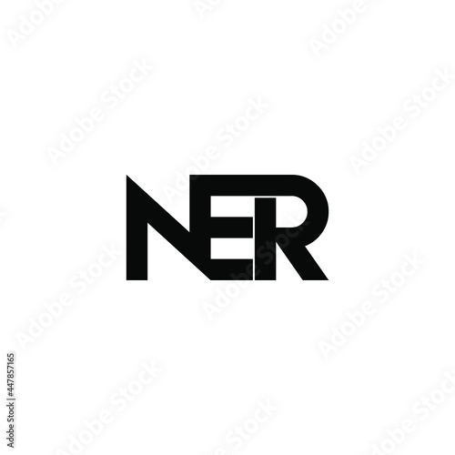 ner initial letter monogram logo design