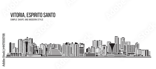Cityscape Building Abstract Simple shape and modern style art Vector design - Vitoria city, Espirito Santo