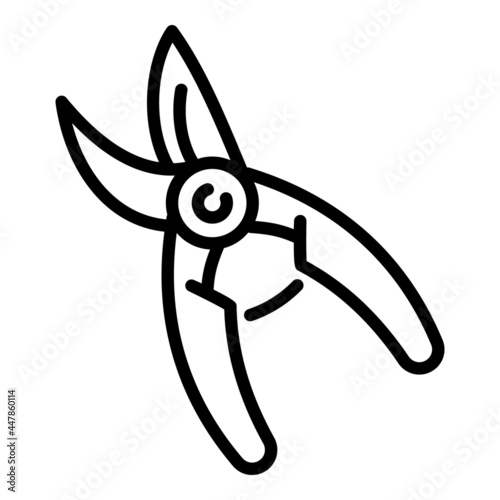 Pruning scissors icon. Outline pruning scissors vector icon for web design isolated on white background