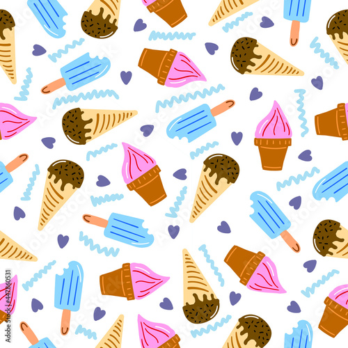 Sweet ice cream seamless pa...
