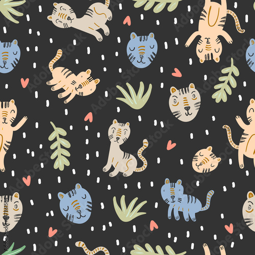 Seamless pattern of cute ca...