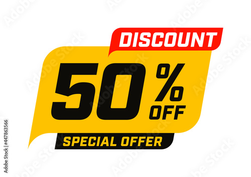 50 percent off special discount offer half price template