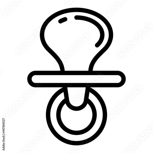 Baby nipple icon. Outline baby nipple vector icon for web design isolated on white background