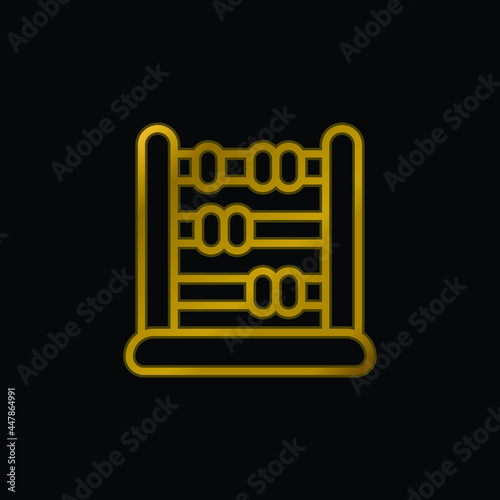 Abacus gold plated metalic icon or logo vector