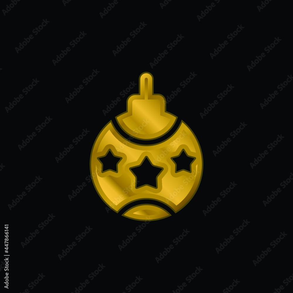 Fototapeta premium Bauble gold plated metalic icon or logo vector