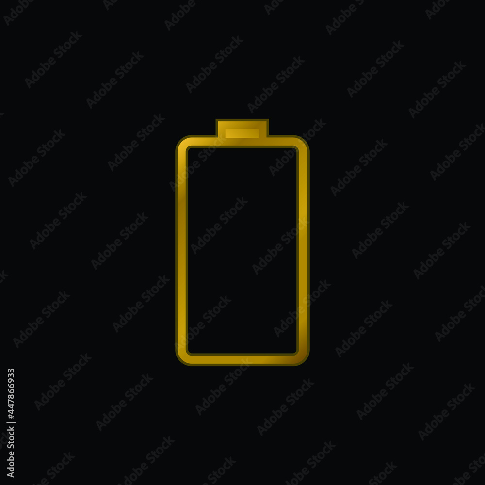 Battery gold plated metalic icon or logo vector Battery gold plated metalic icon or logo vector