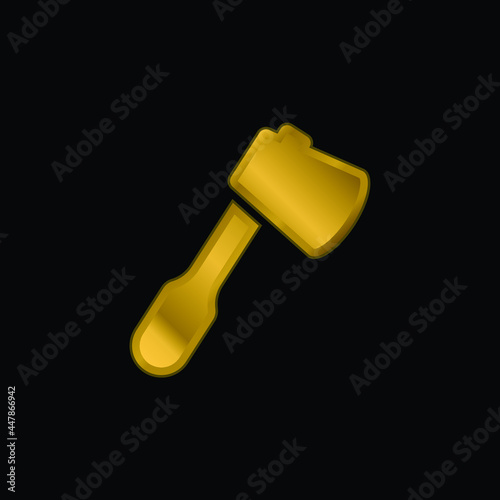 Ax gold plated metalic icon or logo vector