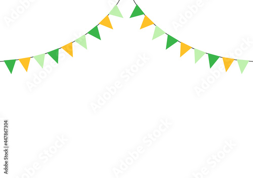 Green and Yellow flag vector. free space for text.