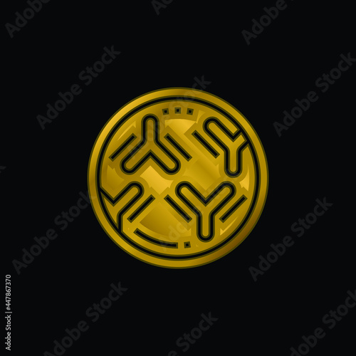 Antibodies gold plated metalic icon or logo vector