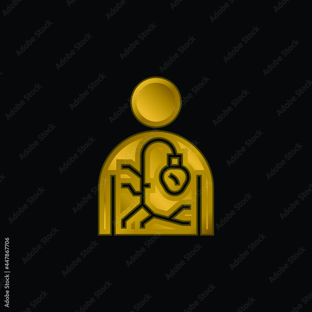 Agiography gold plated metalic icon or logo vector Agiography gold plated metalic icon or logo vector