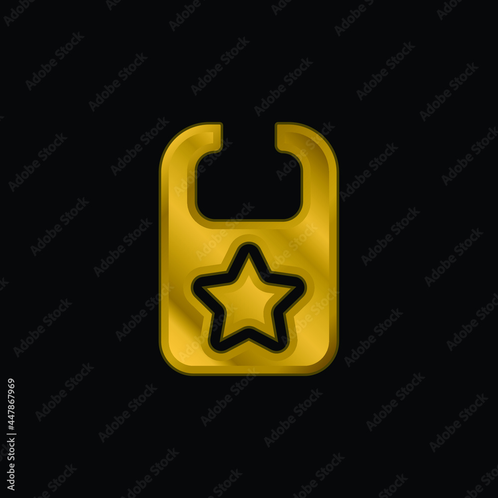 Bib gold plated metalic icon or logo vector Bib gold plated metalic icon or logo vector
